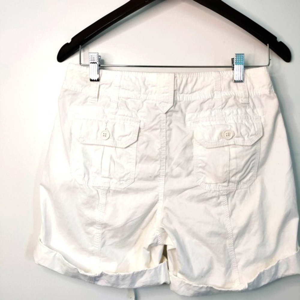 St John's Bay White Cargo Drawstring Roll Tab Beach Resort Preppy Shorts Women 4 - Picture 6 of 11